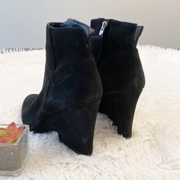 Anthropologie x Sam Edelman WILSON black suede heel ankle boot women size 7 - Picture 12 of 13